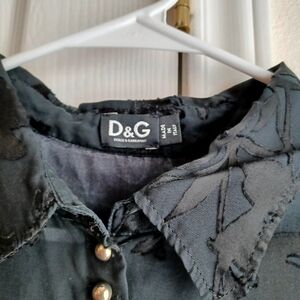 Dolce & Gabbana Black Textured Button-Front Shirt